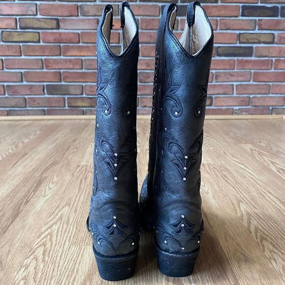 Circle G Corral Boot Co. Cowboy Boots with Swarovski Crystals Gray 11 - Picture 7 of 14